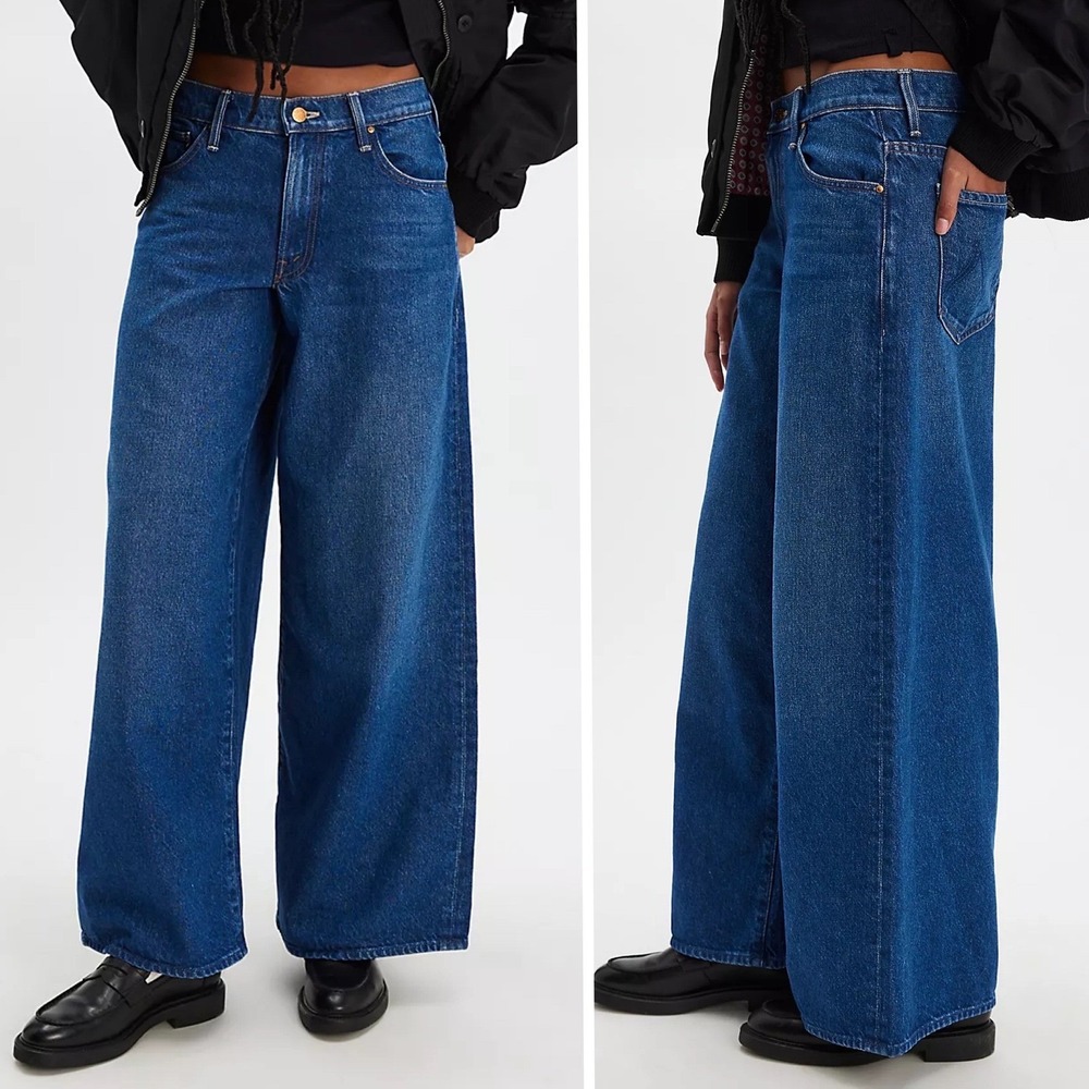 MOTHER Wide Leg Jeans Baggy NWT Sz 27 Rigatoni Sneak $248 Free People SNACKS - Picture 1 of 12